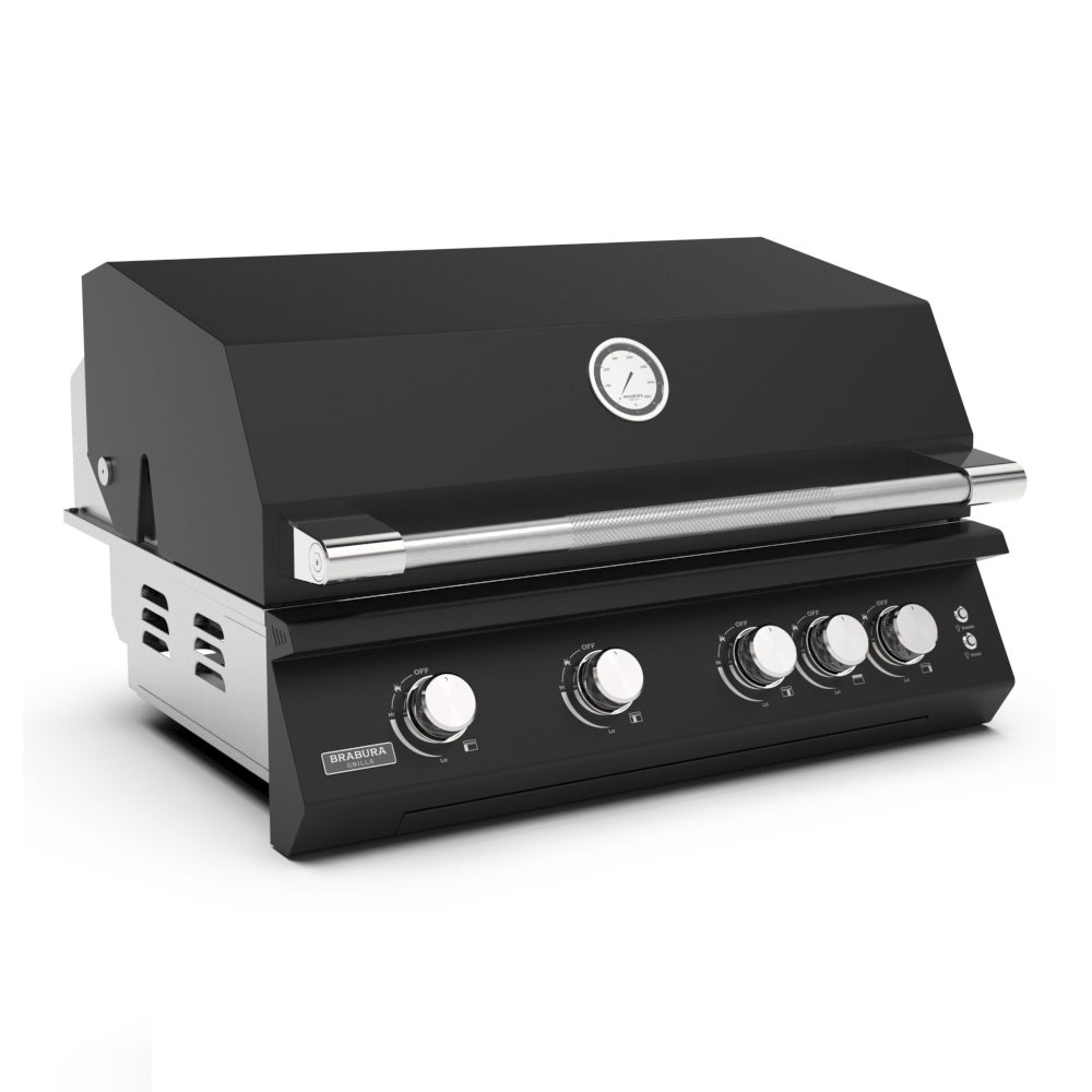 Brabura Fusion 400 Matte Black Built-In Gas BBQ
