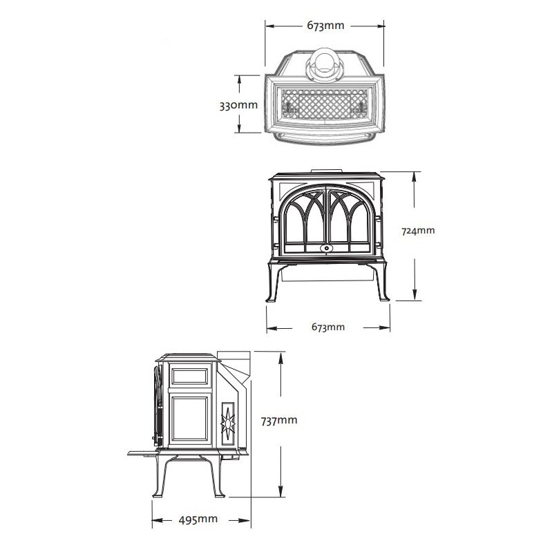 Jotul GF400 Balanced Flue Natural Gas Stove - Matt Black