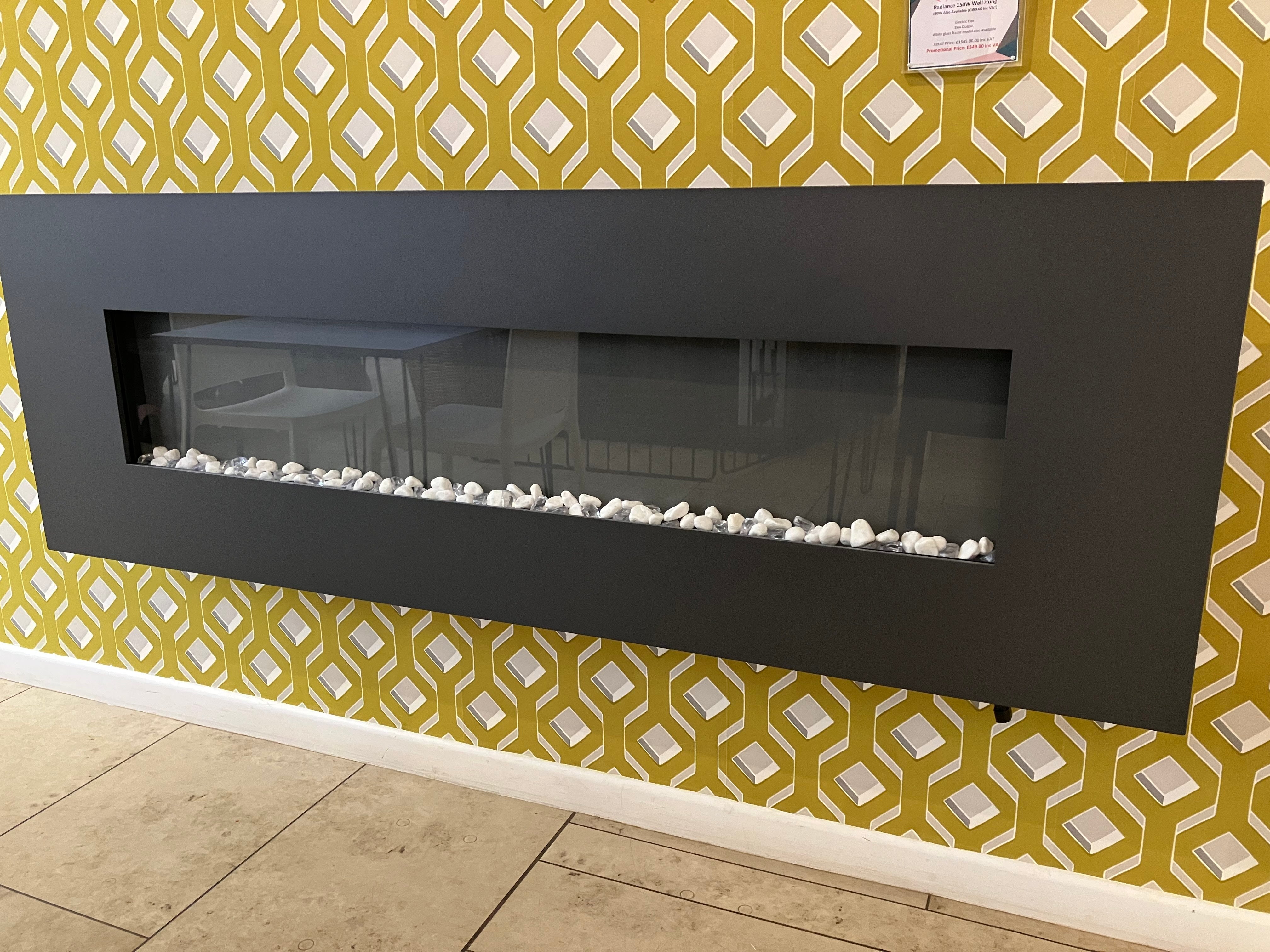 Gazco Radiance 150W Wall Mounted Steel Electric Fire - Graphite