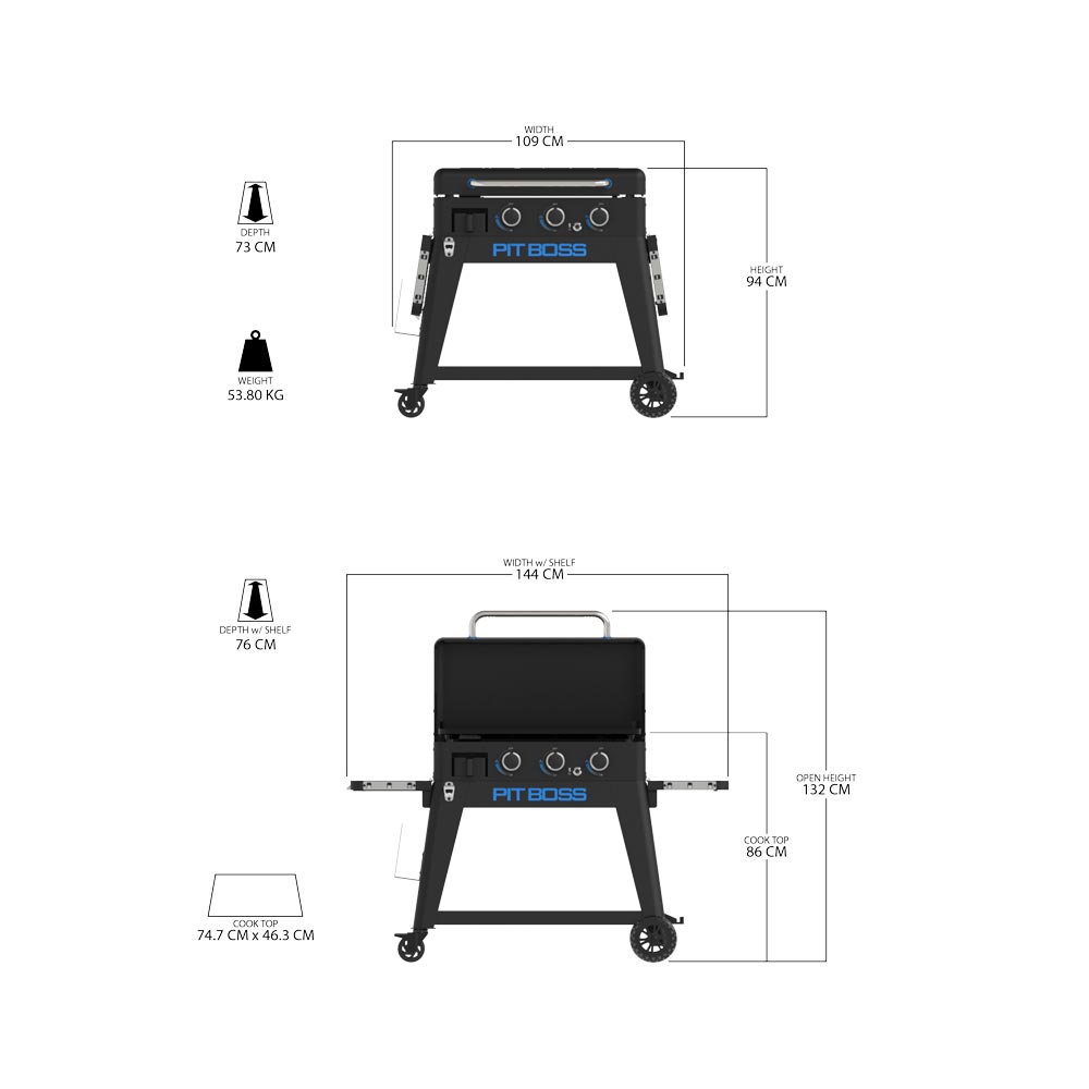 Pit Boss Ultimate Griddle 3 Burner Gas BBQ - Free Cover Included