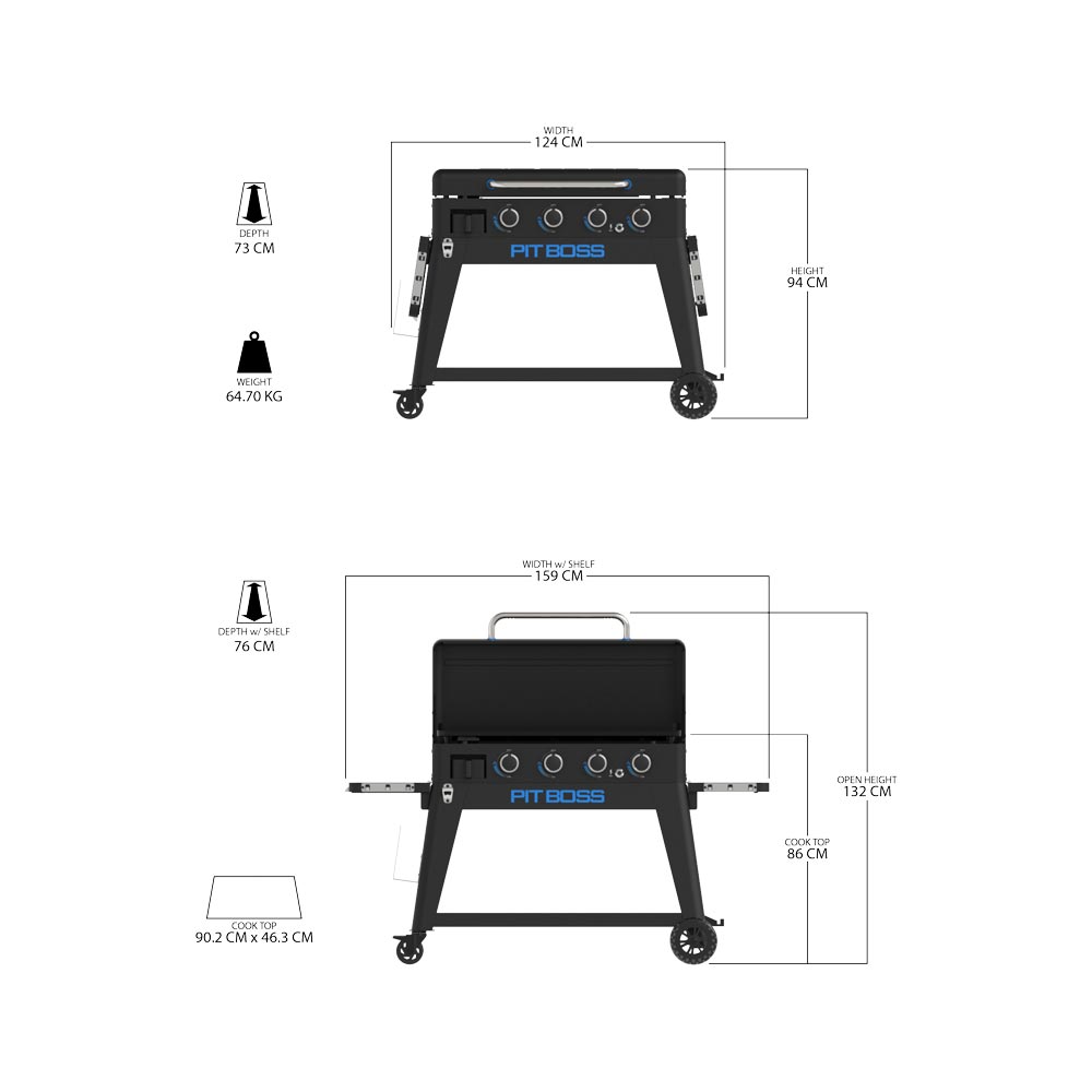 Pit Boss Ultimate Griddle 4 Burner Gas BBQ - Free Cover Included