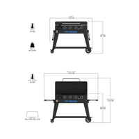 Pit Boss Ultimate Griddle 4 Burner Gas BBQ - Free Cover Included
