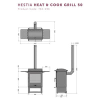 Dragonfly Hestia Heat and Cook Grill 50 Outdoor Wood Burning Stove