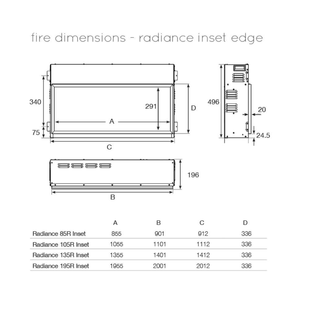Gazco Radiance 195R Inset Electric Fire