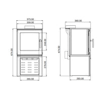 ACR Woodpecker WP4LS Wood Burning Cast Iron Stove - With Log Store