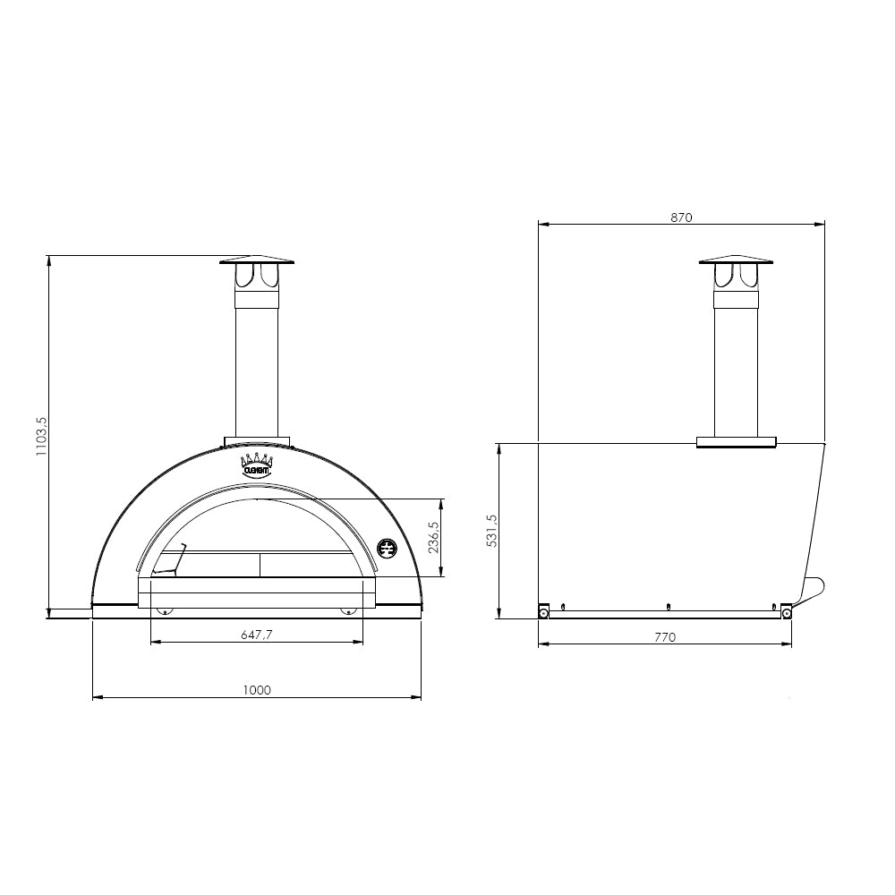 Clementi Original Family Wood Fired Pizza Oven - Medium (80x60cm) - Free Tool Set Included