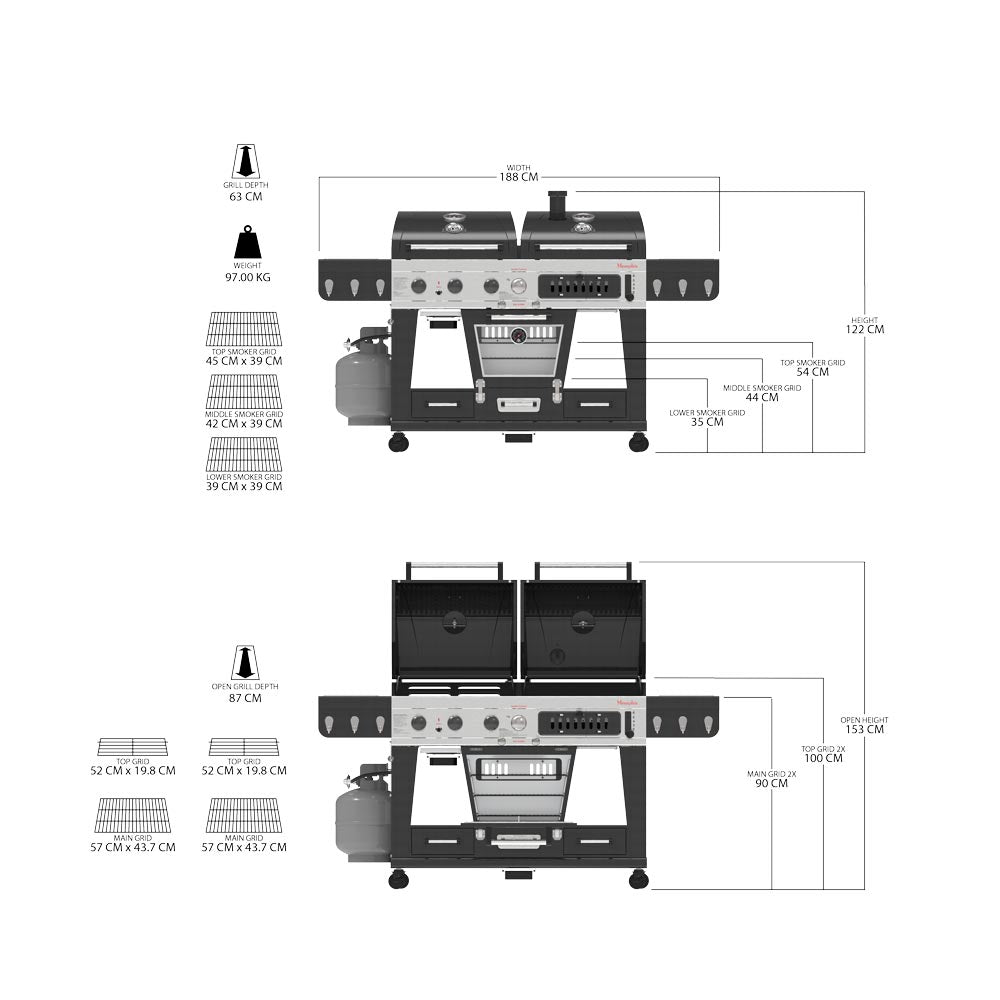 Pit Boss Memphis 1 Ultimate Grill - Multi Fuelled Grill - Free Cover