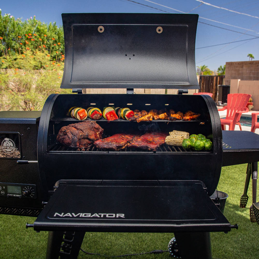 Pit Boss Navigator 850 Wood Pellet Smoker - Free Side Smoker Included