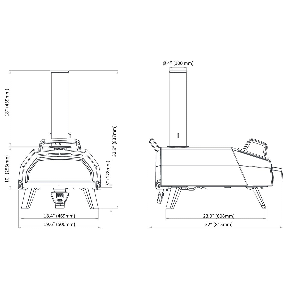 Ooni Karu 16 Portable Multi Fuel Outdoor Pizza Oven - Free Ooni Glass Door Included