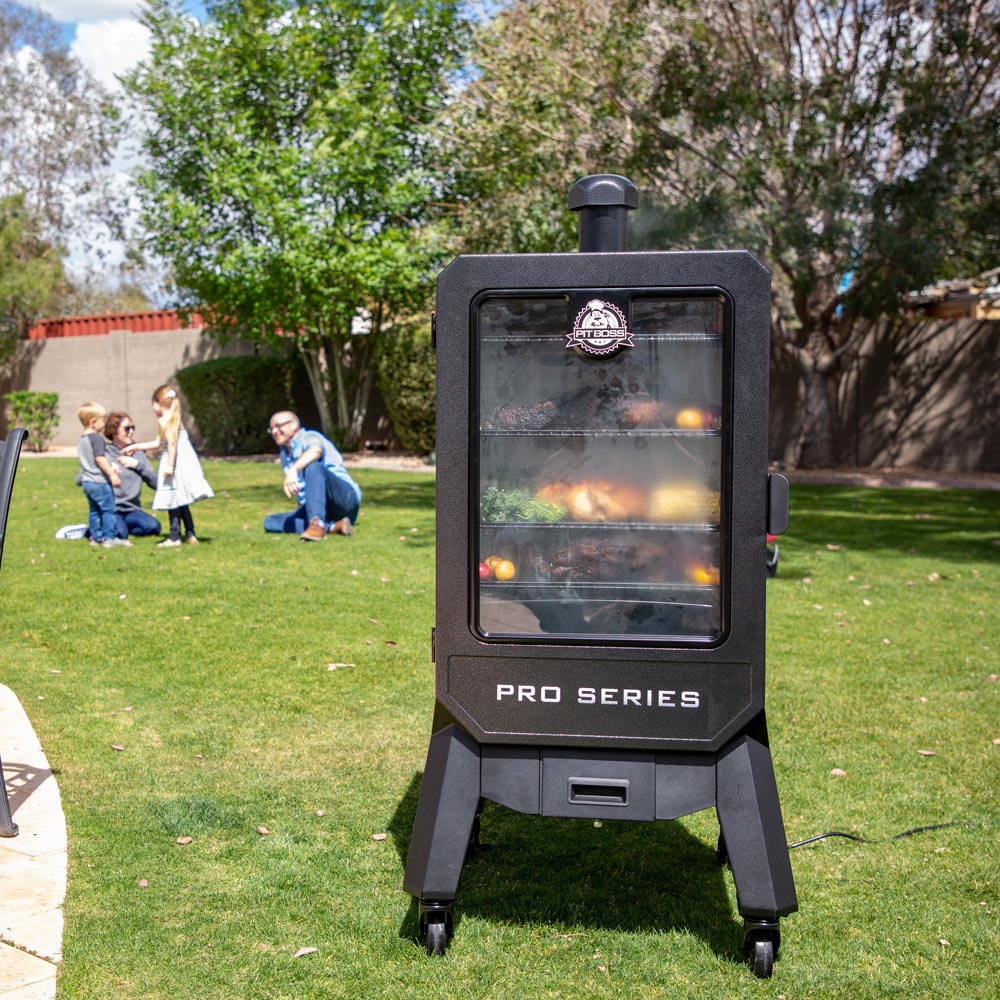 Pit Boss V4PWood Pellet Smoker - With Wi-Fi & Bluetooth Connectivity - Free 6-Piece Cast Iron Cooking Set Included