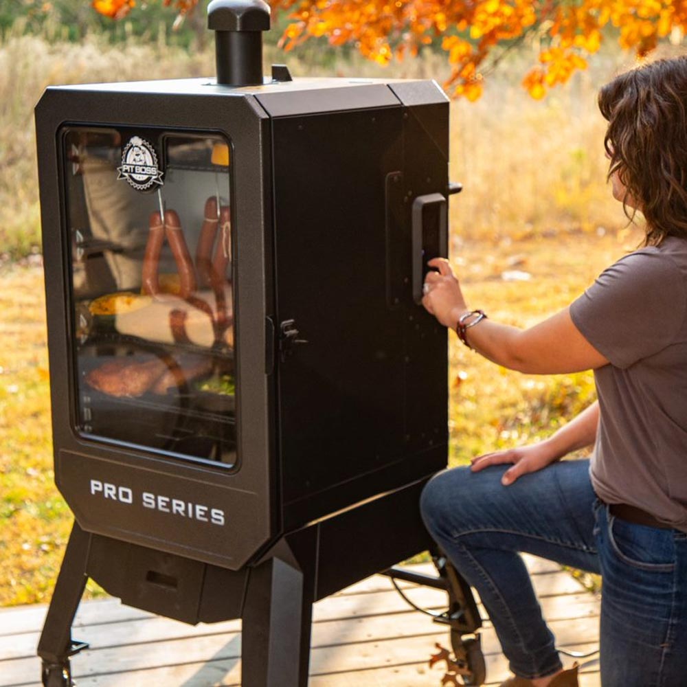 Pit Boss V4PWood Pellet Smoker - With Wi-Fi & Bluetooth Connectivity - Free 6-Piece Cast Iron Cooking Set Included