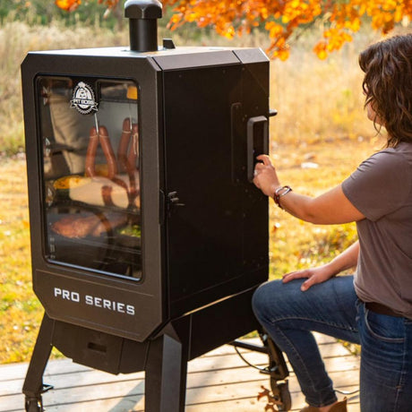 Pit Boss V4PWood Pellet Smoker - With Wi-Fi & Bluetooth Connectivity - Free 6-Piece Cast Iron Cooking Set Included