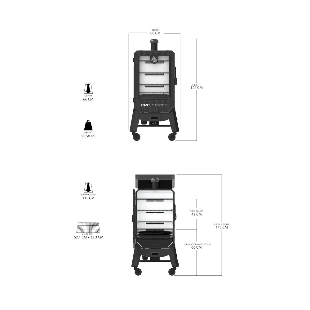 Pit Boss V4PWood Pellet Smoker - With Wi-Fi & Bluetooth Connectivity - Free 6-Piece Cast Iron Cooking Set Included