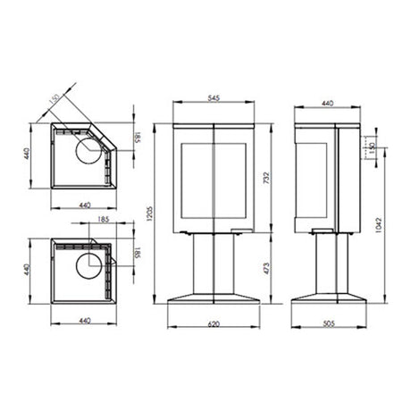 Nordpeis Quadro 1 Wood Burning Stove - EcoDesign Ready
