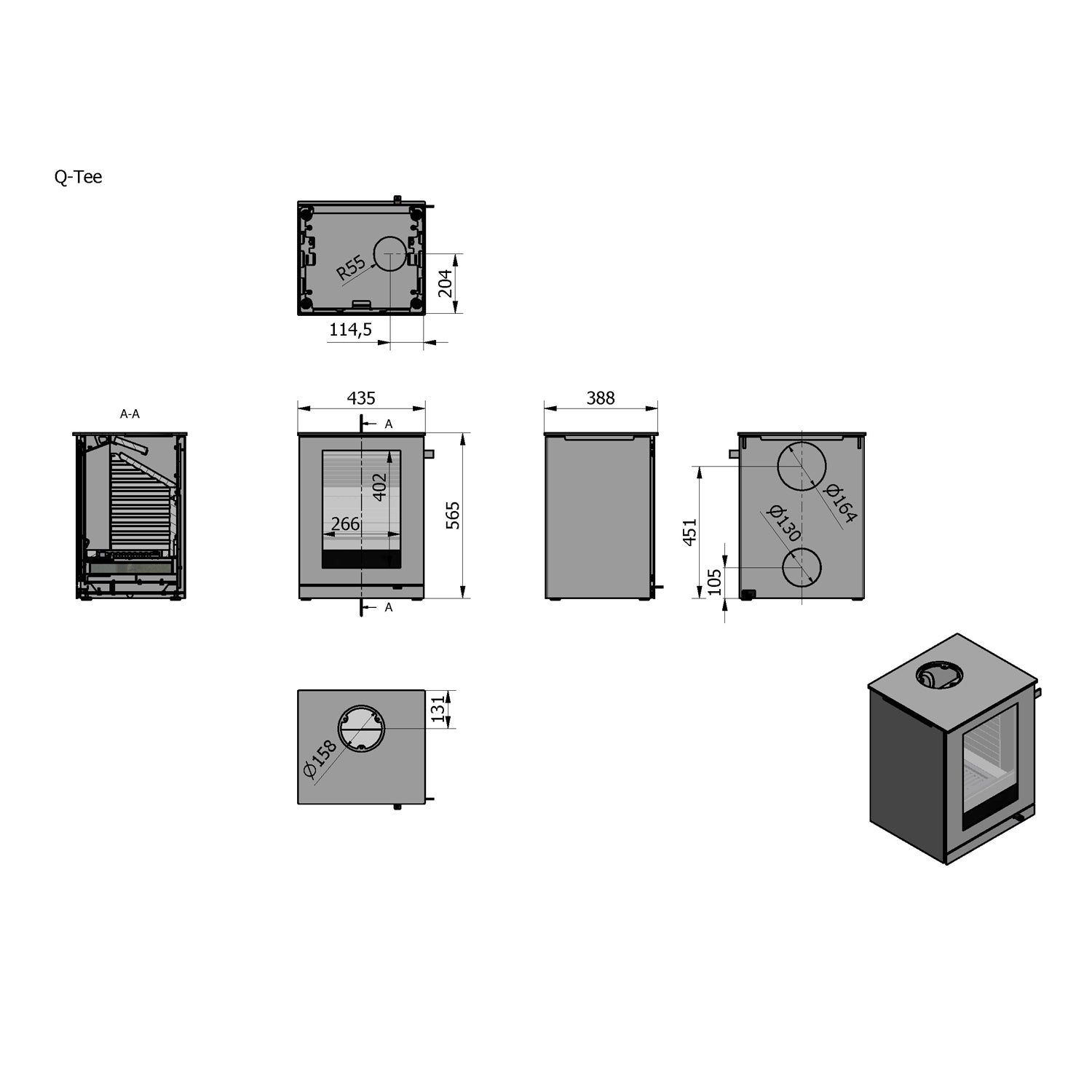 Rais Q-Tee Wood Burning Stove