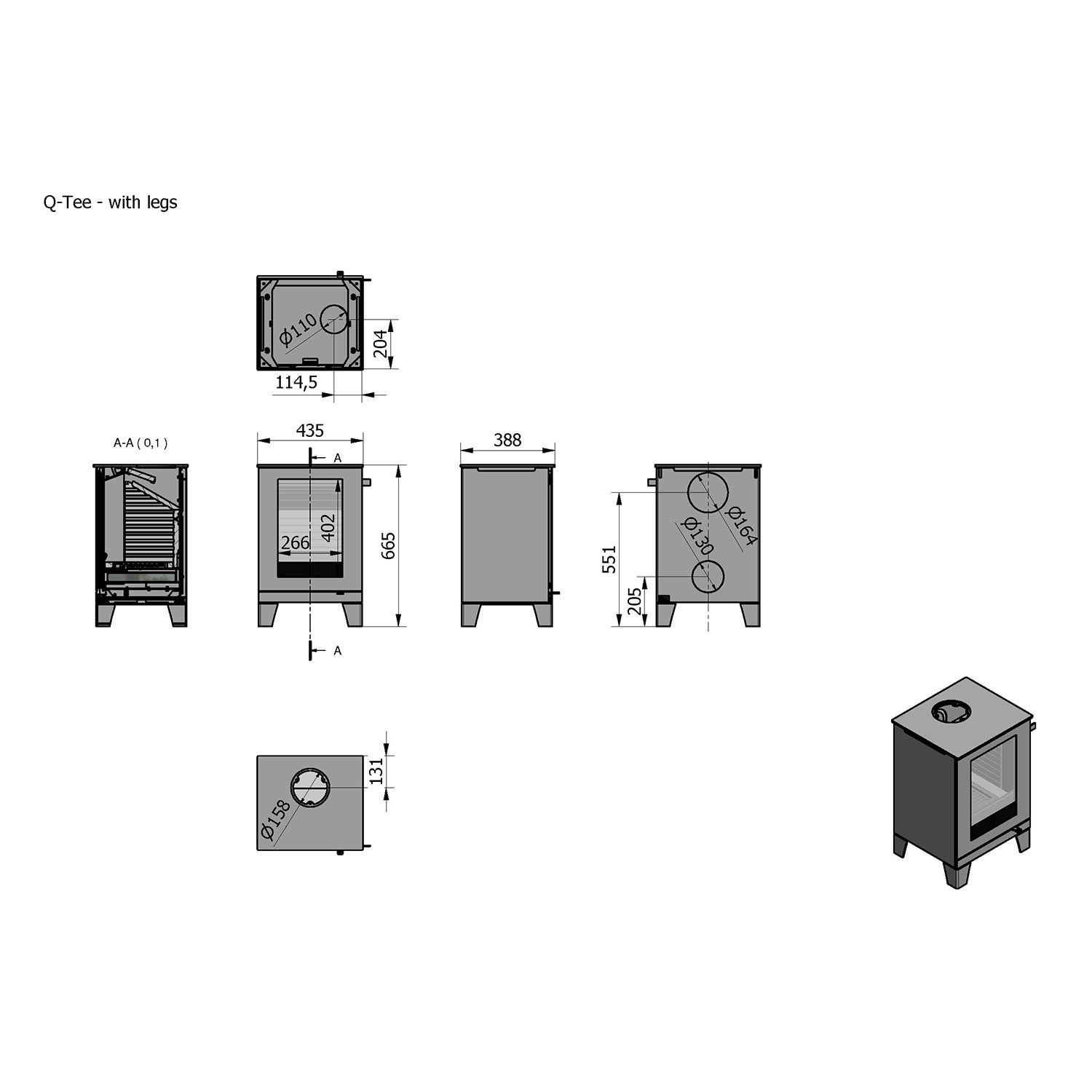 Rais Q-Tee Wood Burning Stove