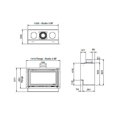 Gazco Gas Fires - Studio 3 Glass Fronted Inset Gas Fire - Balanced Flue