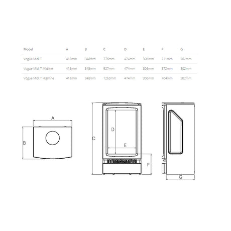 Gazco Vogue Midi T Thermostatic Electric Stove