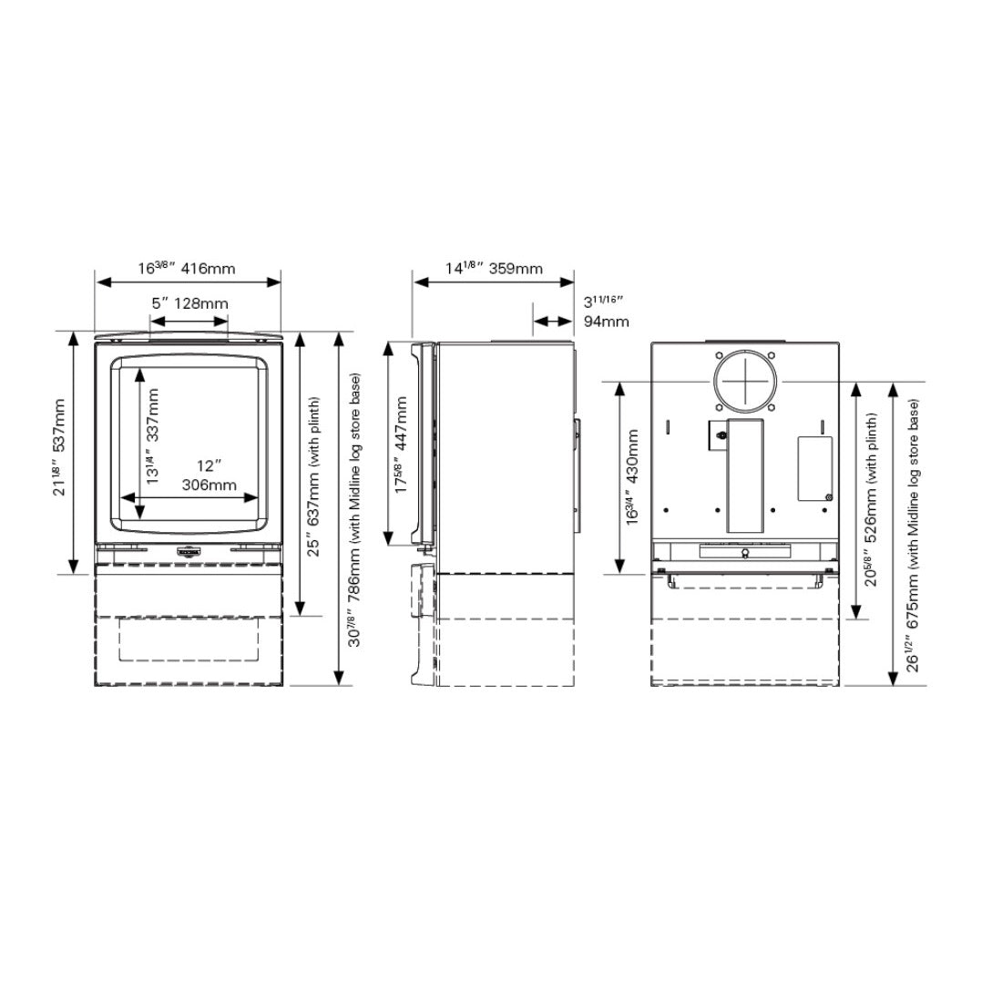 Stovax Vogue Midi Multi Fuel Stove - EcoDesign Ready