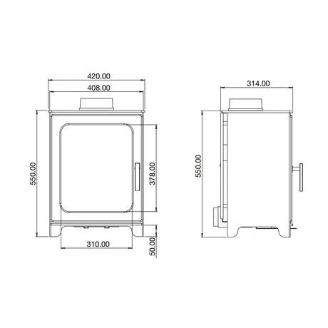 ACR Woodpecker WP5 Multi Fuel Cast Iron Stove - EcoDesign Ready