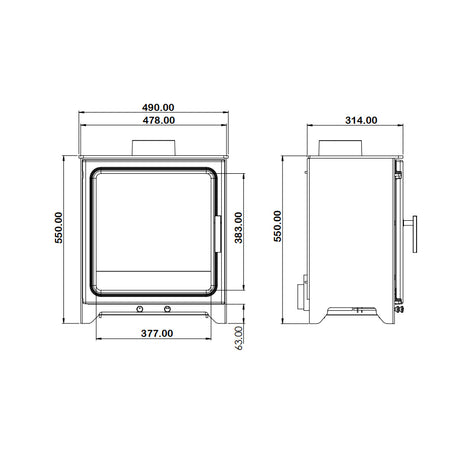 ACR Woodpecker WP5PLUS Multi Fuel Cast Iron Stove - EcoDesign Ready