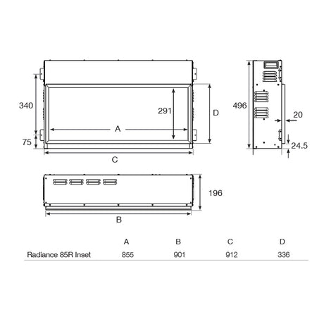 Gazco Radiance 85R Inset Electric Fire