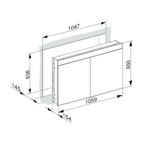Keuco Edition 400 Recessed Mirror Cabinet - 1060 x 650mm