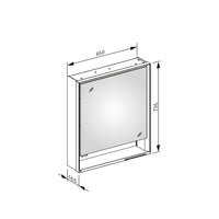 Keuco Royal Lumos Light Mirror Right Hand Door Cabinet with Adjustable Lighting & Heated Mirror - 650 x 735 x 165 mm