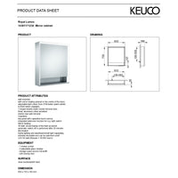 Keuco Royal Lumos Light Mirror Left Hand Door Cabinet with Adjustable Lighting & Mirror Heating - 650 x 735 x 165 mm