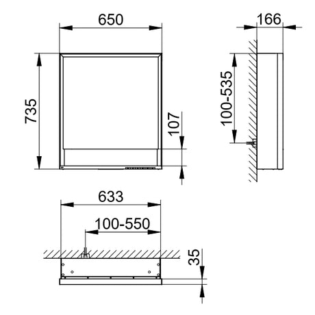 Keuco Royal Lumos Light Mirror Left Hand Door Cabinet with Adjustable Lighting & Mirror Heating - 650 x 735 x 165 mm