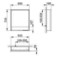 Keuco Royal Lumos Light Mirror Left Hand Door Cabinet with Adjustable Lighting & Mirror Heating - 650 x 735 x 165 mm