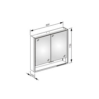 Keuco Royal Lumos Light Mirror Cabinet with Adjustable Lighting & Mirror Heating - 800 x 735 x 165 mm