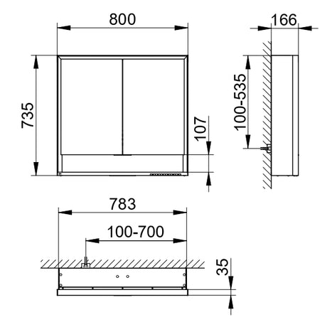 Keuco Royal Lumos Light Mirror Cabinet with Adjustable Lighting & Mirror Heating - 800 x 735 x 165 mm