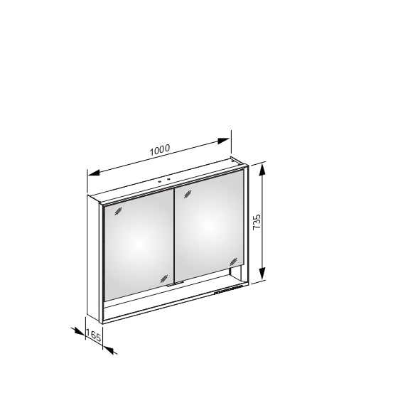 Keuco Royal Lumos Light Mirror Cabinet with Adjustable Lighting & Mirror Heating - 1000 x 735 x 165 mm
