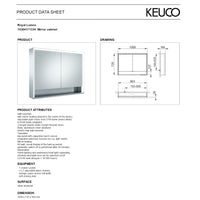 Keuco Royal Lumos Light Mirror Cabinet with Adjustable Lighting & Mirror Heating - 1000 x 735 x 165 mm
