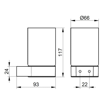 Keuco Plan Tumbler Holder and Glass