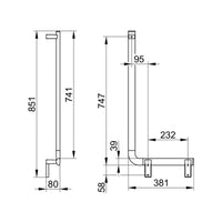 Keuco Axess Angle Grab Bar 381 x 851 mm - Left Hand - Available In Various Colours