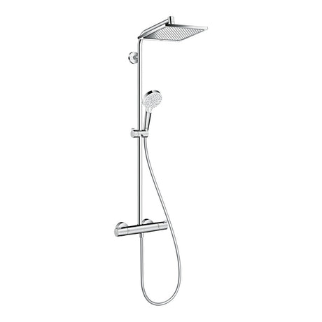 Hansgrohe Crometta E Showerpipe 240 1jet with thermostatic shower mixer - Square