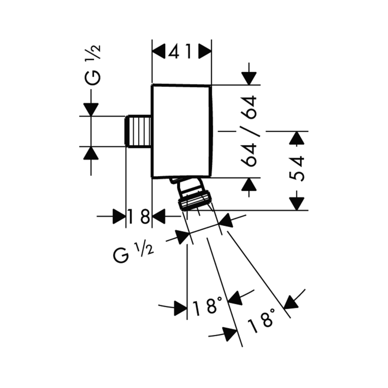 Hansgrohe Fixfit Wall Outlet Hose Connection With Non-Return Valve