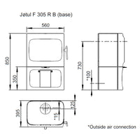 Jotul F305 Wood Burning Stove with Base Unit - Black