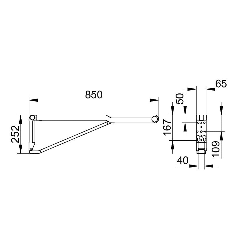 Keuco Axess 850mm Drop Down Supporting Rail - Available in Various Colours