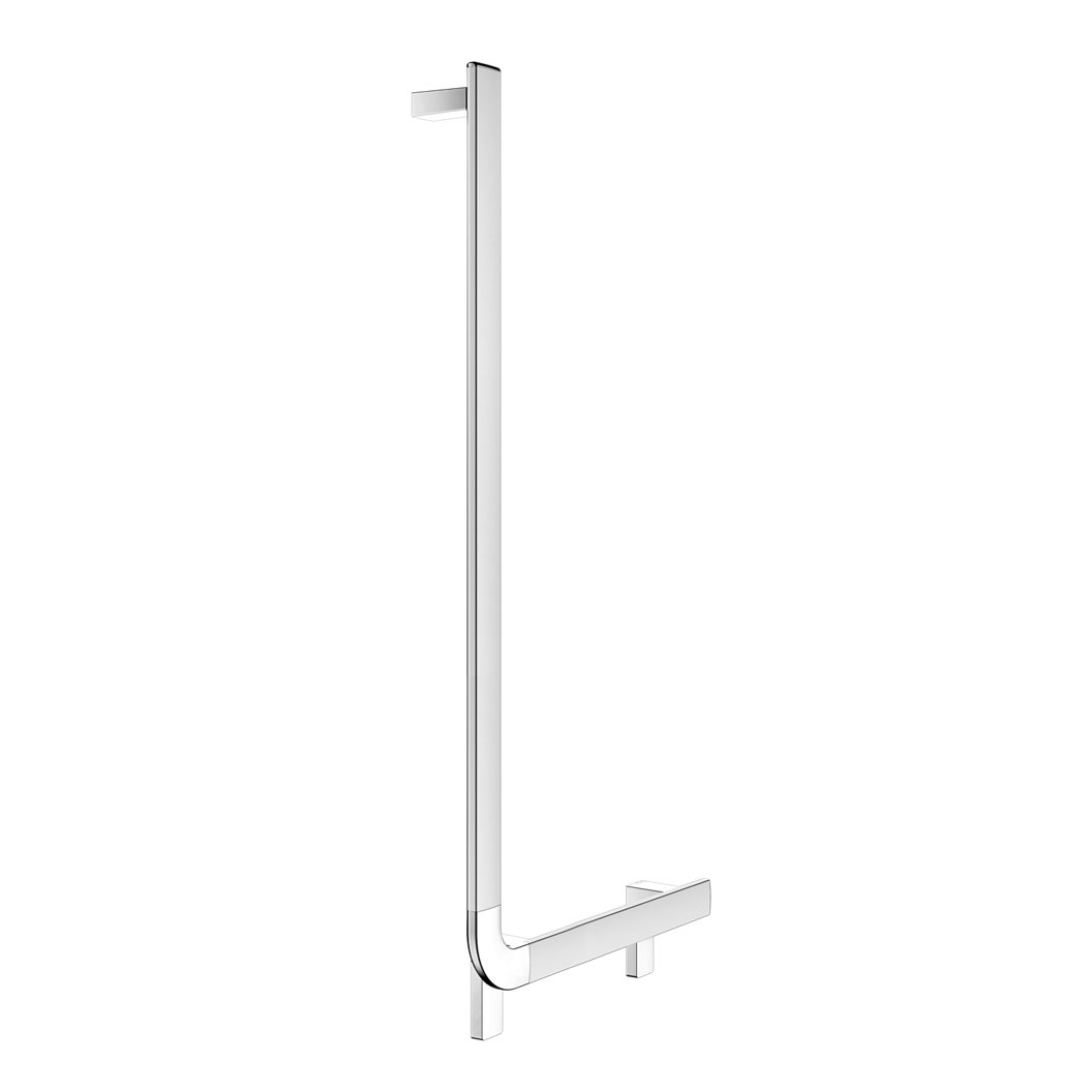 Keuco Axess Grab Bar Angled Left Execution in Aluminium Silver-Anodised / Chrome-Plated Finish - Available in Various Sizes