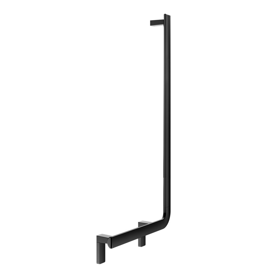 Keuco Axess Grab Bar Angled Right Execution in Matt Black Finish - Available in Various Sizes