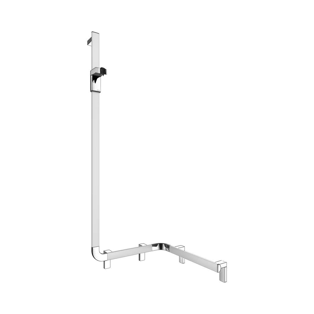 Keuco Axess Hand Shower Rail and Corner Grab Bar Execution Left Aluminium Silver-Anodised / Chrome Plated - Available in Various Sizes