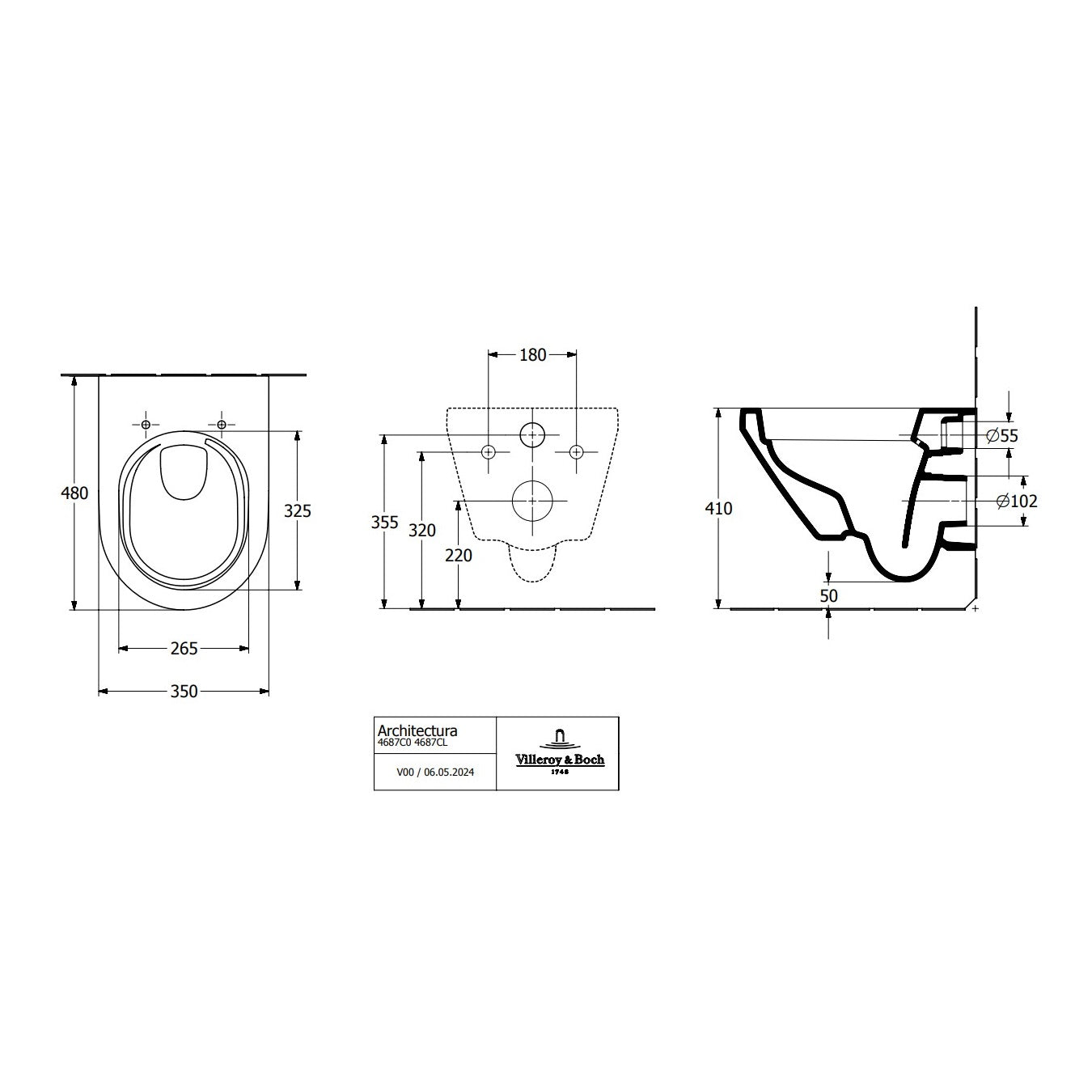 Villeroy & Boch Architectura Compact Washdown Toilet