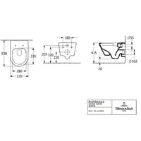 Villeroy & Boch Architectura Washdown Toilet Wall-Mounted - White Alpin