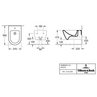 Villeroy & Boch Subway 2.0 Washdown Bidet - Wall-Mounted