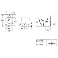 Villeroy & Boch Subway 2.0 Washdown Bidet - Floor-Standing