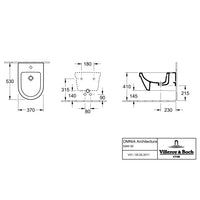 Villeroy & Boch Architectura Bidet Wall-Mounted - White Alpin