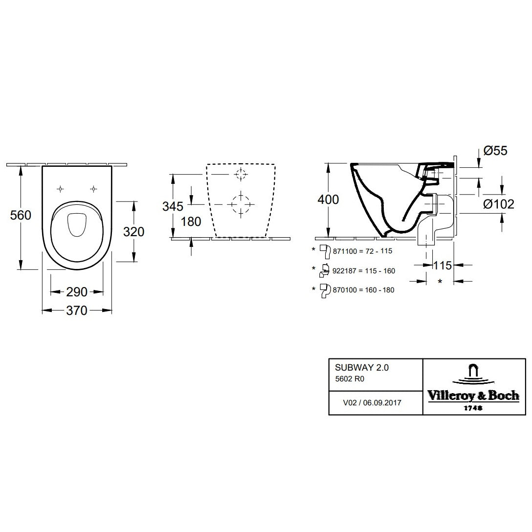 Villeroy & Boch Subway 2.0 Washdown Toilet